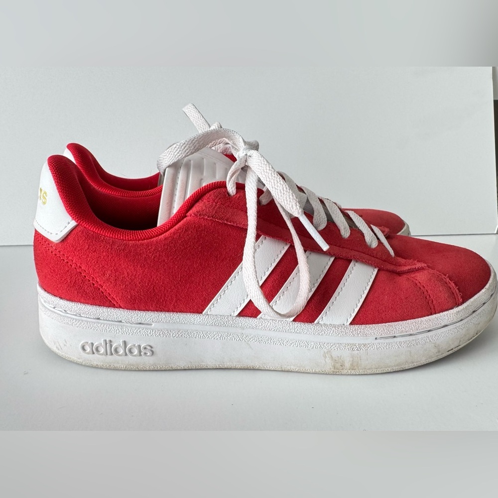Adidas Red and White Athletic Shoes